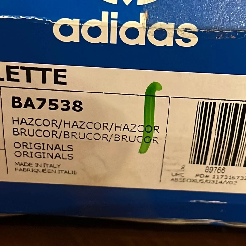 Adidas Adilette Slides Sandals Shoes Hazel Coral flip flops Italy BA7538 Mens 12